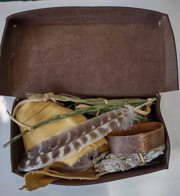 Travelers Smudge Kit, Buffalo Leather Box - Image 3