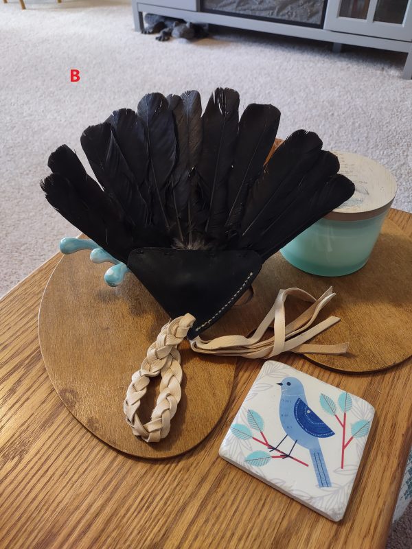 Crow Tail Feather Fan