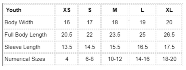 Youth Size Chart