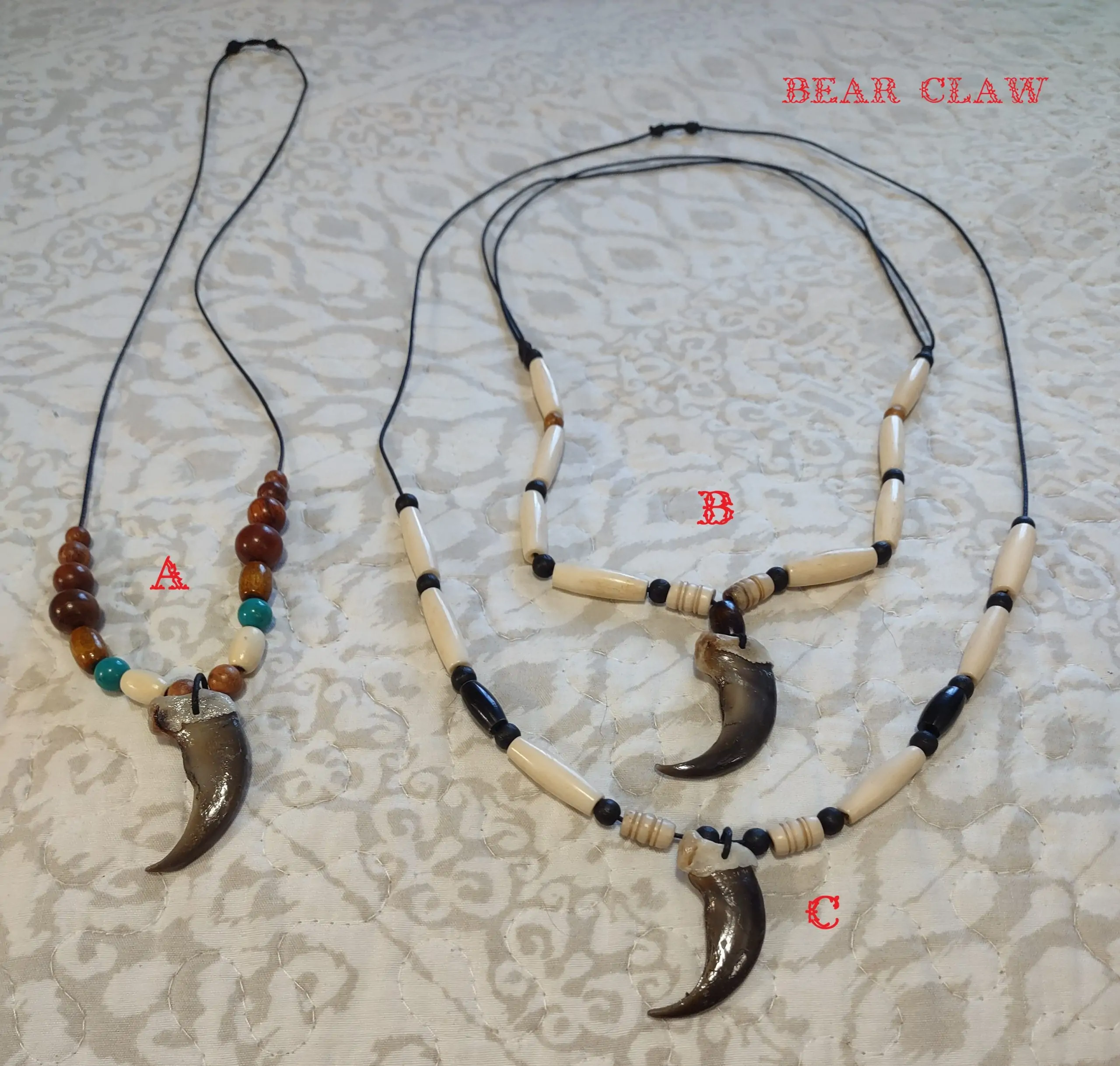 Real Bear Claw Necklaces 2 Real Bear Claw Necklaces