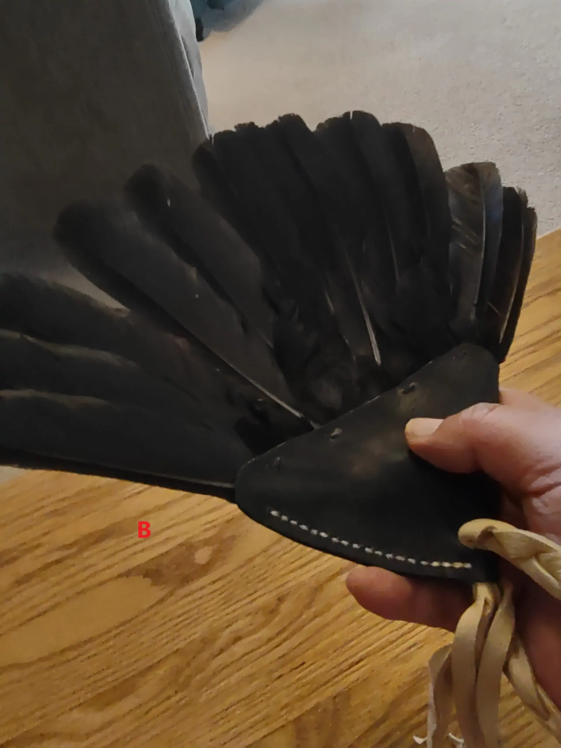 Crow Tail Feather Fan
